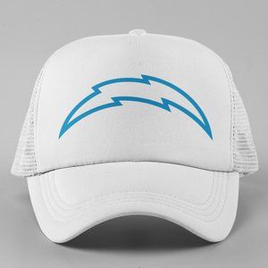 NEW Chargers Bolt Logo Foam Trucker Mesh Snapback Hat WHITE
